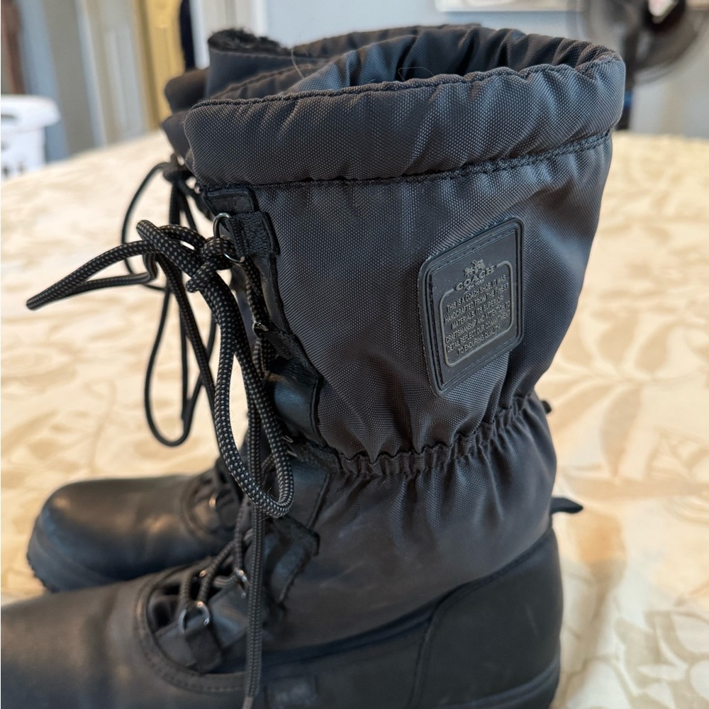 Coach Black nylon/leather “Sage” Winter Boots - Picture 4 of 12